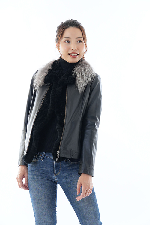 ラムジャケット　ファーダウン付き